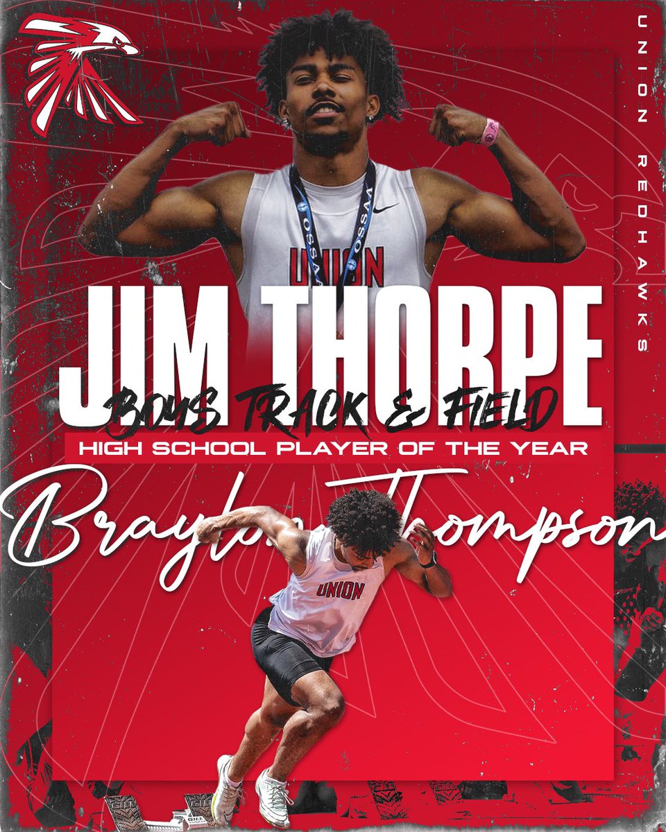 Congrats to <a href="/unionxctrack/">Union XC/Track</a> <a href="/BraylonThomps11/">Braylon “BK” Thompson</a> on this prestigious honor!  🙌