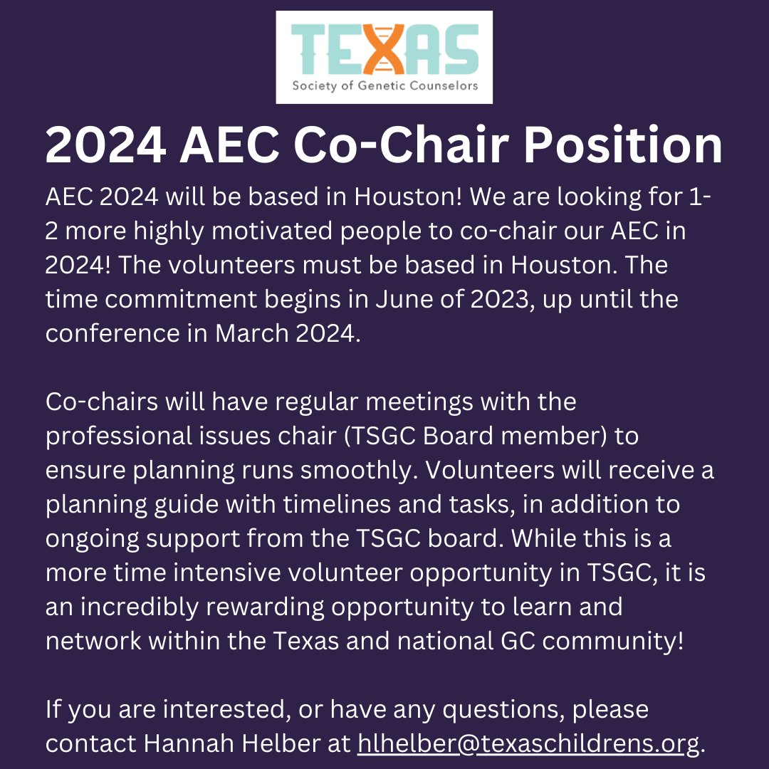 Calling Houston-based volunteers for #TSGC2024