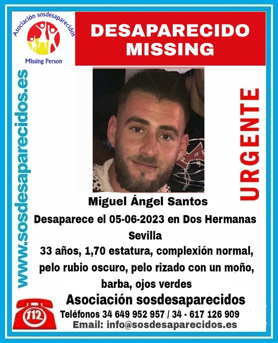🆘 DESAPARECIDO
#Desaparecidos #sosdesaparecidos #Missing #España #DosHermanas #Sevilla
Fuente : sosdesaparecidos