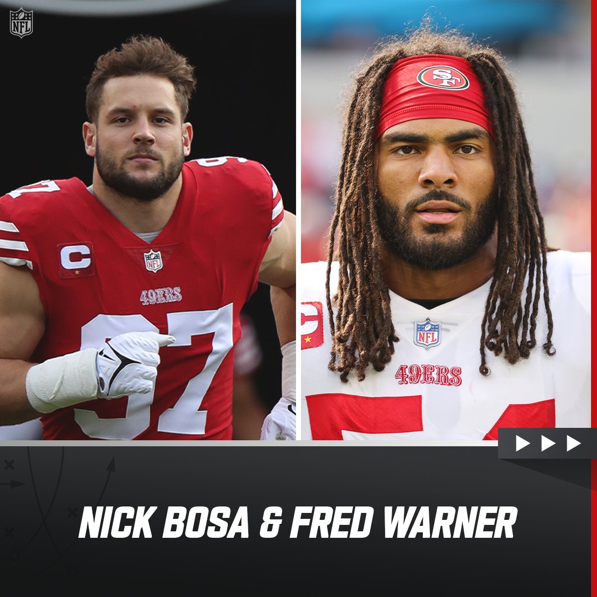 NFL's tweet image. Which defensive duo do you have your 👀 on?