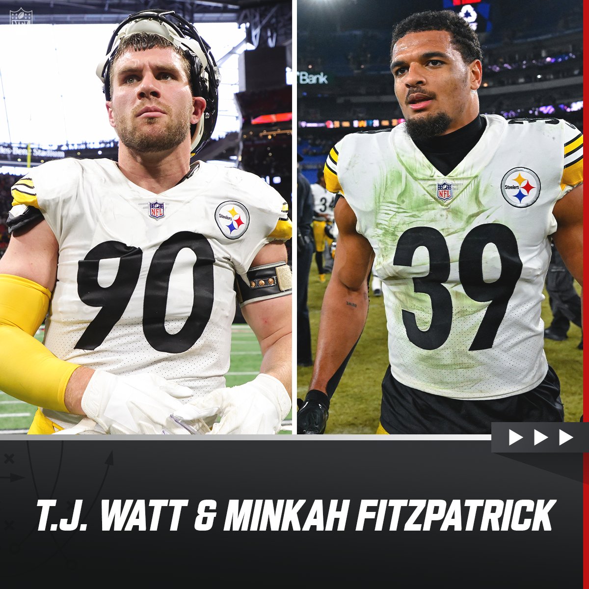 NFL's tweet image. Which defensive duo do you have your 👀 on?