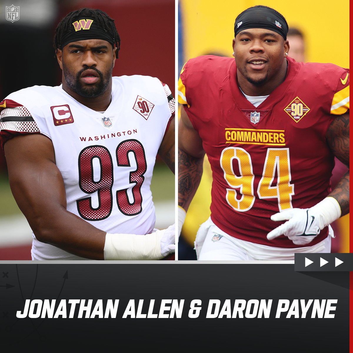 NFL's tweet image. Which defensive duo do you have your 👀 on?