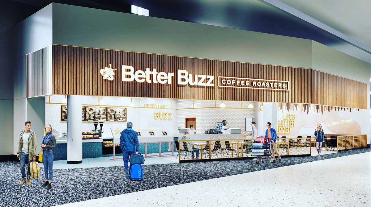 SanDiegoAirport's tweet photo. Coming soon in 2025 and 2028 to #NewT1… San Diego flavors. 

We are excited to present to you the first approved group of concessionaires we’ll have at the new terminal operated by @HighFlyingFoods 

More to come! 

https://t.co/fuMQtJJHPB https://t.co/vKKF2Bolj8