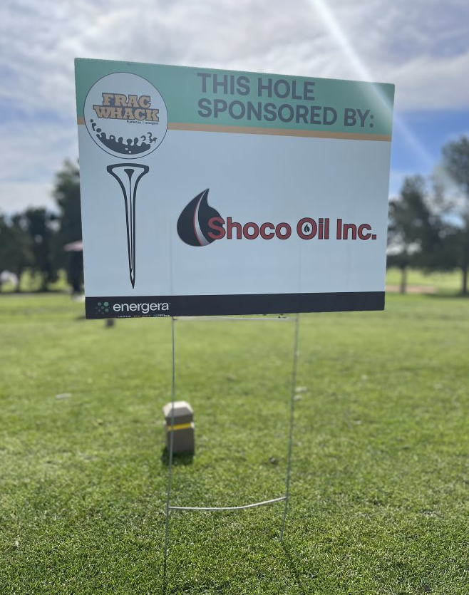 ShocoOil's tweet photo. Thank you to Frac Shack Inc. and @EnergeraTech for hosting the great #FracWhack golf tournament! We had a blast sponsoring hole 17 and supporting @energyoutreach ⛳️ #oilandgas #energy #sponsorship https://t.co/dFdVDLFsoX