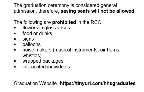 #Classof2023 graduation day is just 8 days away!  Make sure you are prepared.  tinyurl.com/hhsgraduates is your one stop shop for all things graduation.