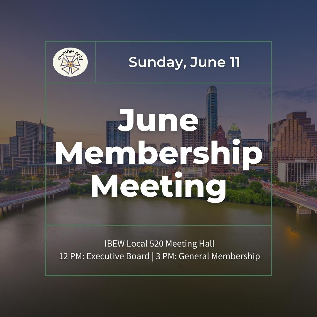 join 484 SUNDAY for our #MemberOnly Membership Meeting in Austin! #CheckYourEmail now for the details

#iaLocal484 #IATSE #InSolidarity #UnionStrong #June #SecondSunday #MonthlyMeeting #UnionBusiness #DecisionMaking #YouInUnion