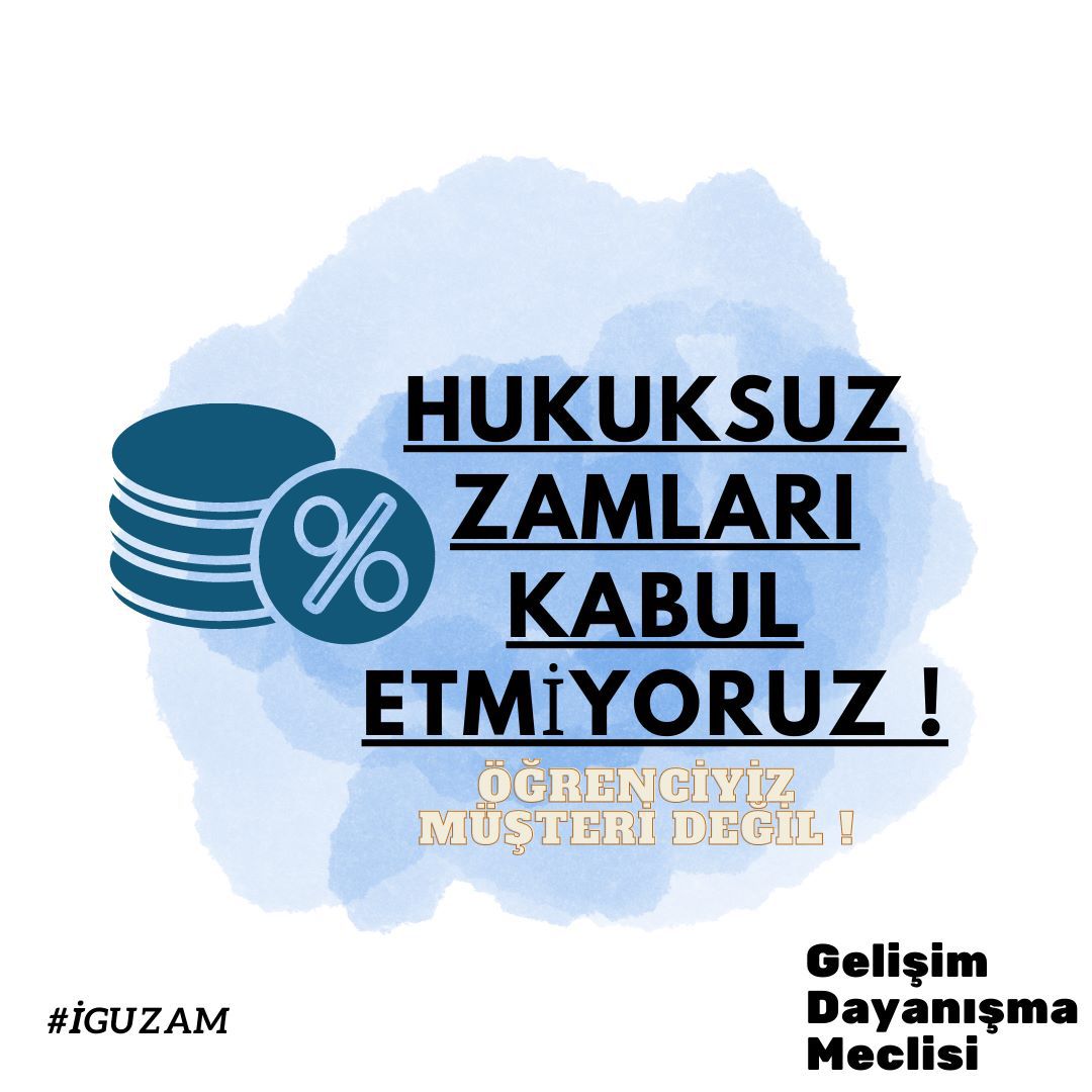 Hukuksuz zamları kabul etmiyoruz 
Öğrenciyiz müşteri değil 
#igüzam #zamgeldi #yökegitimekulakver #gelişimüniversitesi