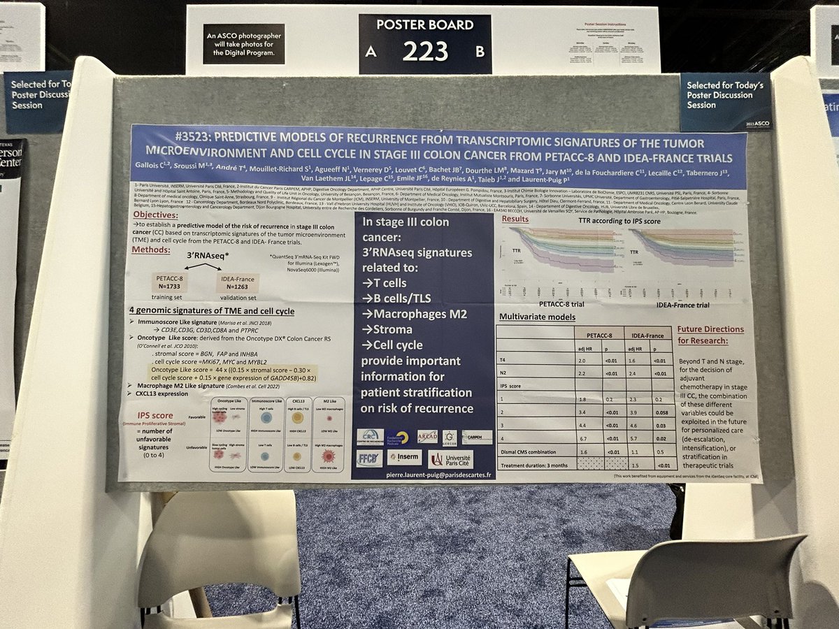 ffcd_cancerdig's tweet photo. Promoting predictive models of recurrence from transcriptomic signatures in stage III colon cancer. Congrats @DrClaireGallois 🇫🇷@ffcd_cancerdig #gercor @Inserm #arcadgroup #asco2023 https://t.co/UA7moSumgk