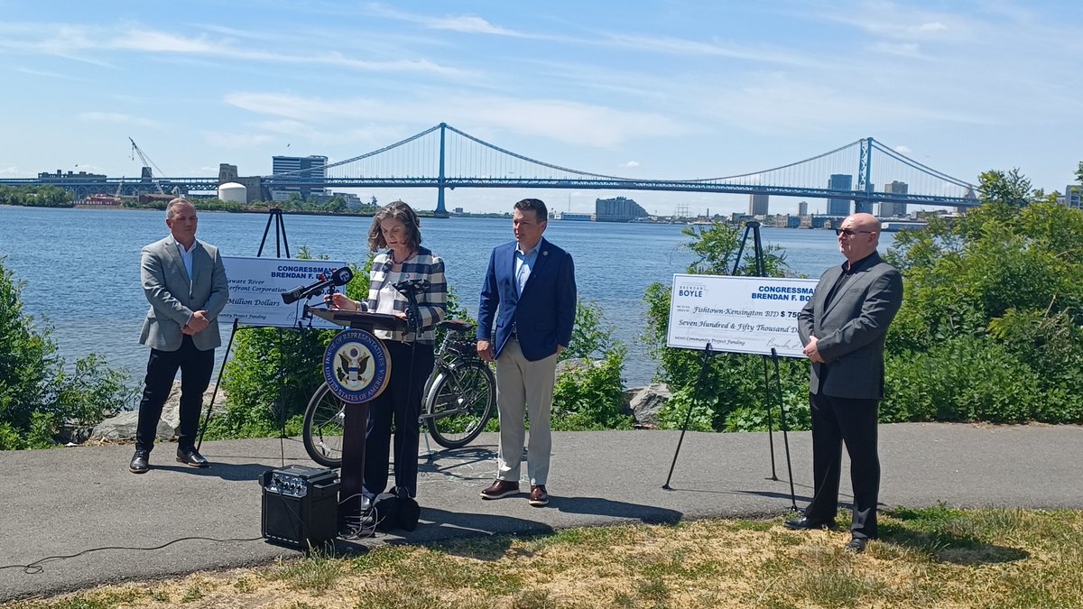 Thank you @RepBrendanBoyle for $1.75m funding for safer connections to and along the Delaware River Trail! @DelRiverWfront Fishtown Kensington BID @schuylkillsarah @bcgp @ECGreenway @circuittrails @PhillyOTIS