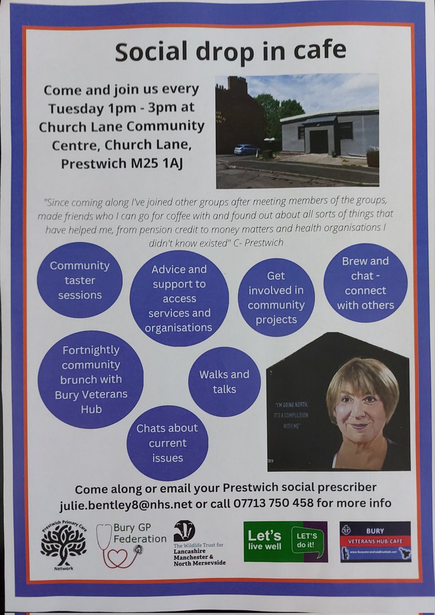 Tomorrow its our Welcoming Walk with Robin at 12pm meet outside Church Lane Community centre returning there for community brunch from 1pm-3pm made by Mo &amp; we'll also be sharing the latest What's on locally booklet which Lindsay puts together &amp; celebrating our fab volunteers!