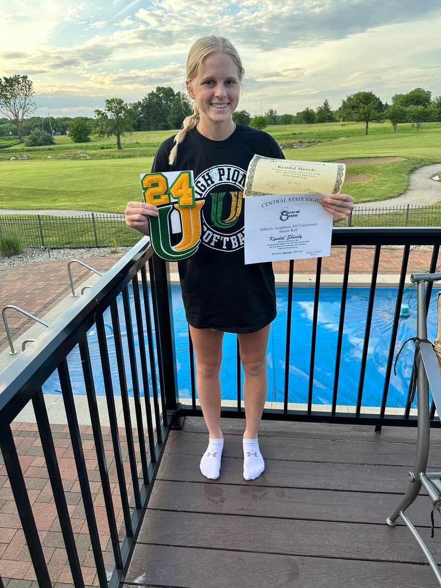 KyndalShively's tweet photo. Honored to have received All-Conference, All-Academic Conference, and leading the conference in stolen bases this season! I also led the team in runs and walks. Go U!!🙌🏼 Can’t wait to play this weekend in Crown Point with Premier! @laneyj40 @UHighSoftball @18uPaulson @MeagganP https://t.co/5s3zM3A8rU