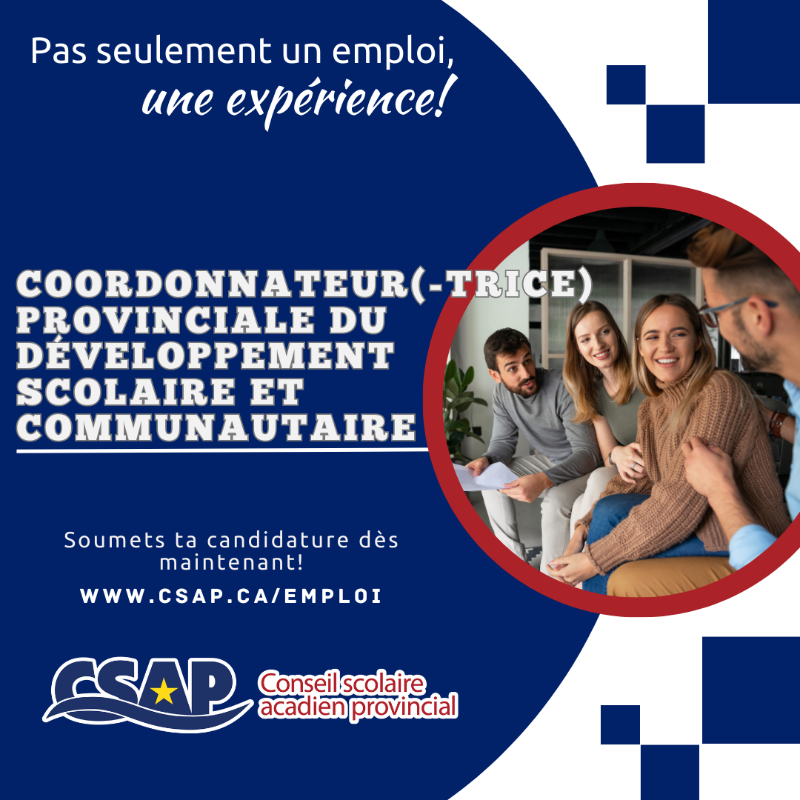 CSAP_Officiel's tweet photo. Pas seulement un emploi, une expérience! 💥

Nous sommes à la recherche d’un(e) Coordonnateur(-trice) provinciale du développement scolaire et communautaire pour combler notre équipe! 👥

#Emploienfrançais #CSAP #Acadie #Expérience

Postuler ou partager 👇