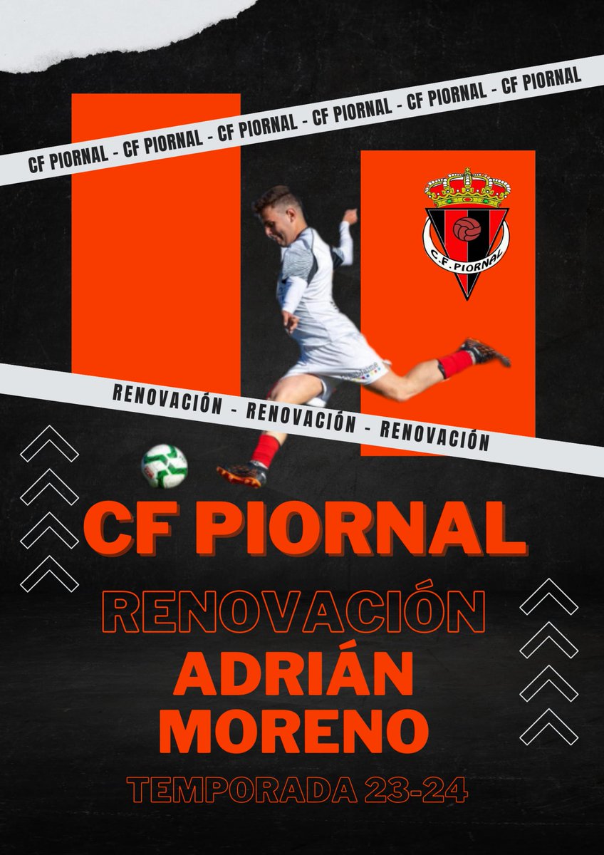 💥Renovacion temporada 23/24

ADRIÁN MORENO seguirá dirigiendo el centro del campo del CF Piornal

Máximo goleador del equipo la pasada campaña y con mucho fútbol en sus botas seguiremos disfrutándolo en el Municipal 

Encantados de que sigas formando parte de esta familia ❤️🖤