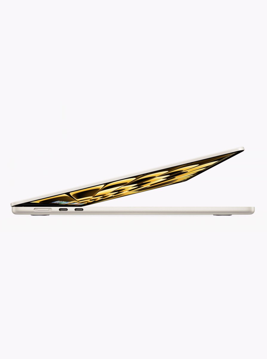 kawaguri_future's tweet photo. \ MacBook Air 15インチ登場 /
✔︎15.3インチディスプレイ搭載
✔︎11.5mmという薄さ
✔︎4色展開
✔︎重さ：1.5kg
✔︎基本構成はM2 13インチと変わらない
✔︎$1299から（約18万円から）

#WWDC23  #AppleEvent #Apple https://t.co/2124cqGPgv