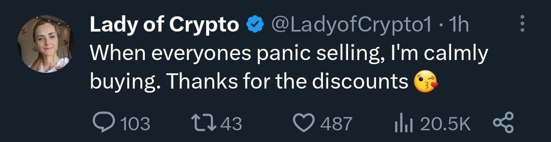 fiction_finance's tweet photo. I'm loading up on this dip. I'll share the cryptos I'm buying with you later today and tomorrow 😘 https://t.co/hMAA1oDjcs