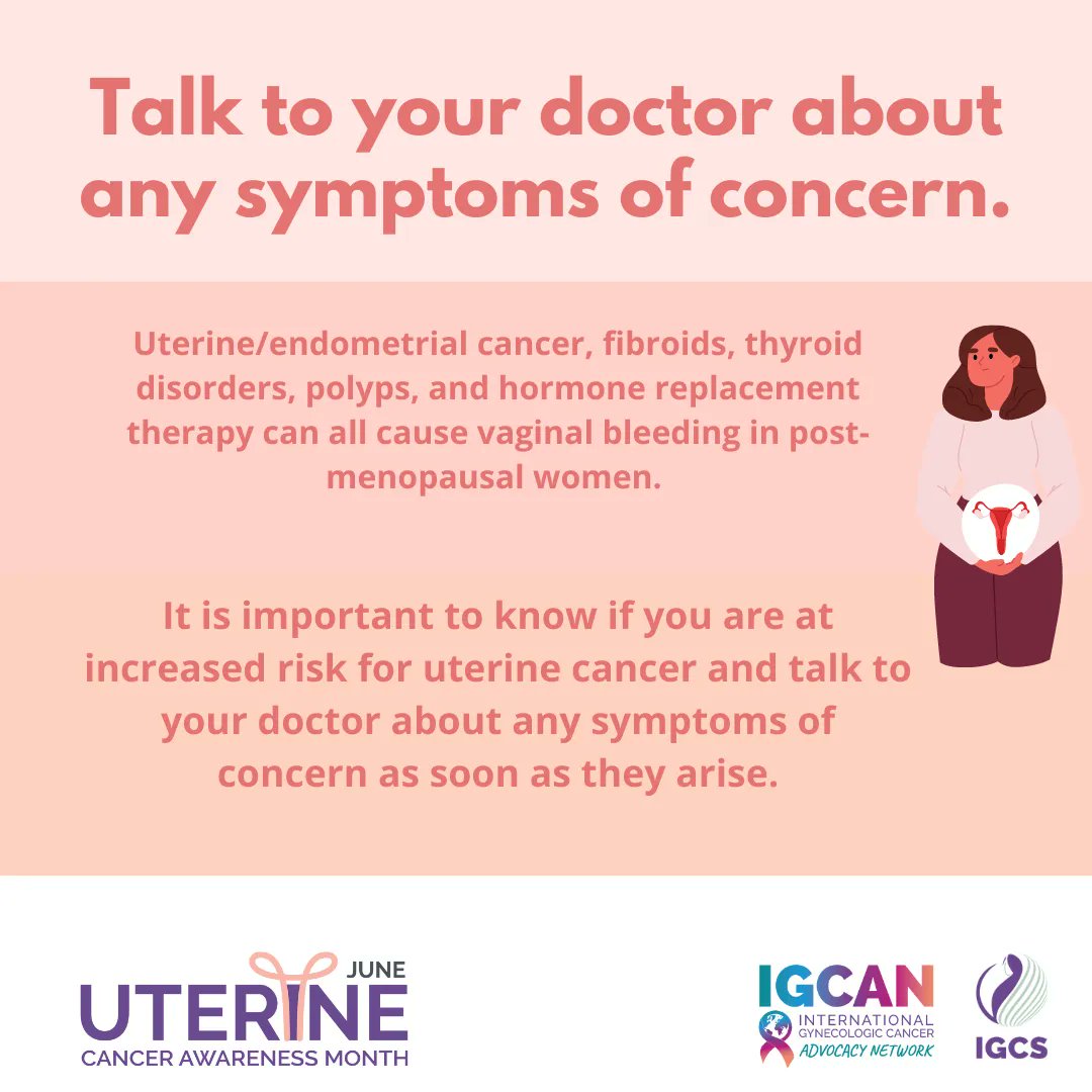 Your personal, reproductive, and family history may hold some insight on whether or not you are at an increased risk for #uterinecancer. It is important to know if you are at increased risk and talk to your doctor about any symptoms of concern.
#uterinecancerawareness