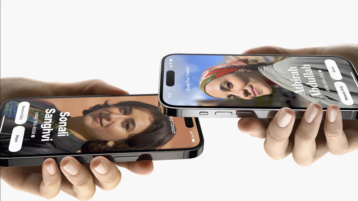 Apple introduces the Namedrop feature – which allows you to easily share your contact information with someone just by bringing your phone close to each other.