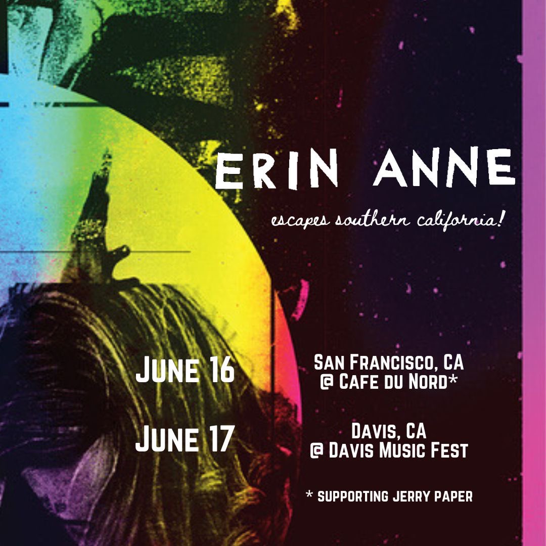 🚨i am overcoming my fear of social media to announce that in just a couple of weeks i will be playing my first shows ever in northern CA to celebrate the 1 year anniversary of Do Your Worst !!!!! it will be very fun and very queer !!! ticket links here: linktr.ee/earthtoerinanne