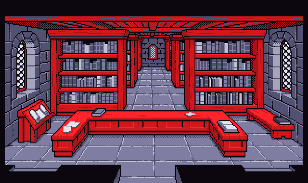 TheSpecialKarl's tweet photo. The remake of the Library background I've done for the book 1 of the Betrayed Alliance game by @slattstudio, using "Goth Blood 21 by SawdustEater" color palette from #rejectedpalettes.
@RejectedPalette #randomRPL #pixelart https://t.co/0DG6gfCE49