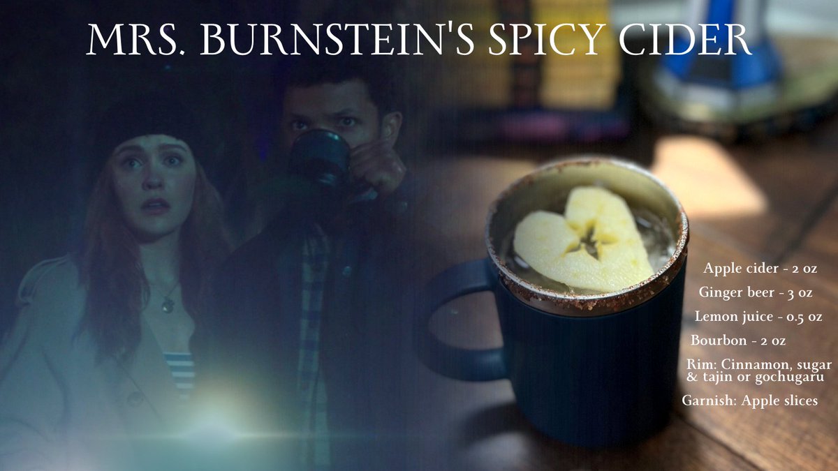 I'm creating a cocktail each week of #NancyDrew inspired by the prior week's episode! This week: ✨Mrs. Burnstein's Spicy Cider✨

Make it with me & enjoy Wednesday's episode!