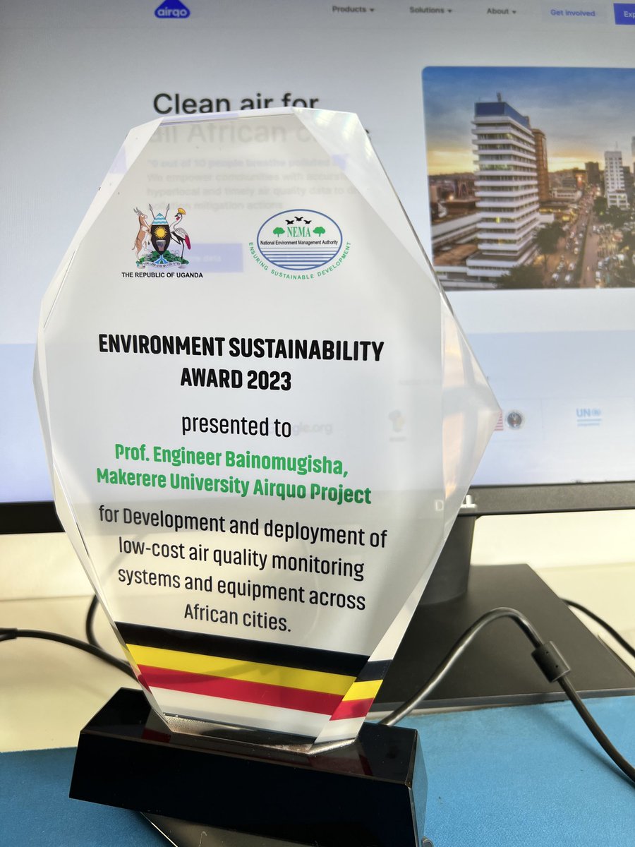 Thank you for the recognition of the work we do ⁦@AirQoProject⁩ ⁦@Makerere⁩ ⁦@nemaug⁩ #WED2023 # #WorldEnvironmentDay #breatheclean