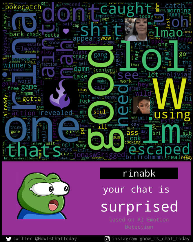 HowisChattoday's tweet photo. hi @ilyserina 👋

our AI analyzed your twitch chat during your stream and created a WordCloud.

it looks like your chat is 𝘀𝘂𝗿𝗽𝗿𝗶𝘀𝗲𝗱 😲

Get the Mini-Time-Capsule as your Twitch-Extension? here: https://t.co/SpyTq9t8a8
#AI #twitch #chat 💬 #emotion #streame https://t.co/WXNqKks5rv