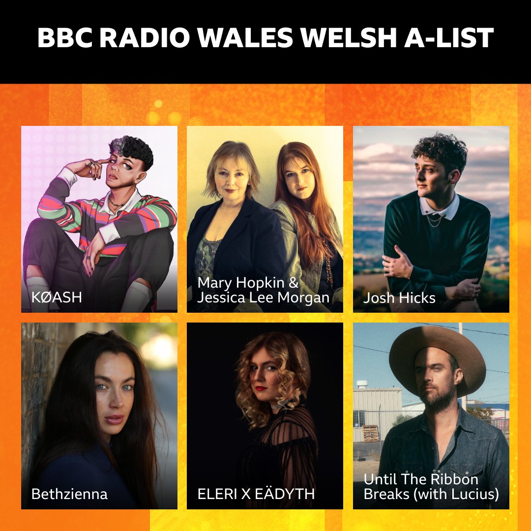 Six great acts are on our Welsh A-List this week 🎶🏴󠁧󠁢󠁷󠁬󠁳󠁿✨

🔶 @themaryhopkin & @jessleemorgan You've Got Everything
🔶 @iamkoash Somebody
🔶 @JoshHicksofcl Self Seeking... 
🔶 @UTRB Everything Else But Rain
🔶 @EleriOnline X @eadythofficial Good For A Girl
🔶 @Bethzienna Oh Lord