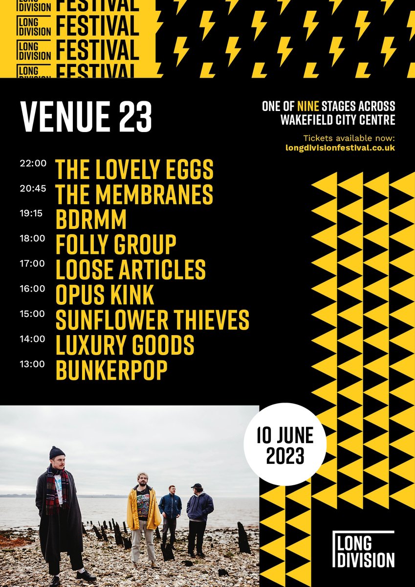 WAKEFIELD, you’re up next! 🪩 

It’s almost time for the last ever @Long_Division_  and we are BUZZING. We’re on at 2pm at Venue 23, and would love to see you there!

Final tickets >> linktr.ee/weareluxurygoo…

📸 - Lindsay Melbourne