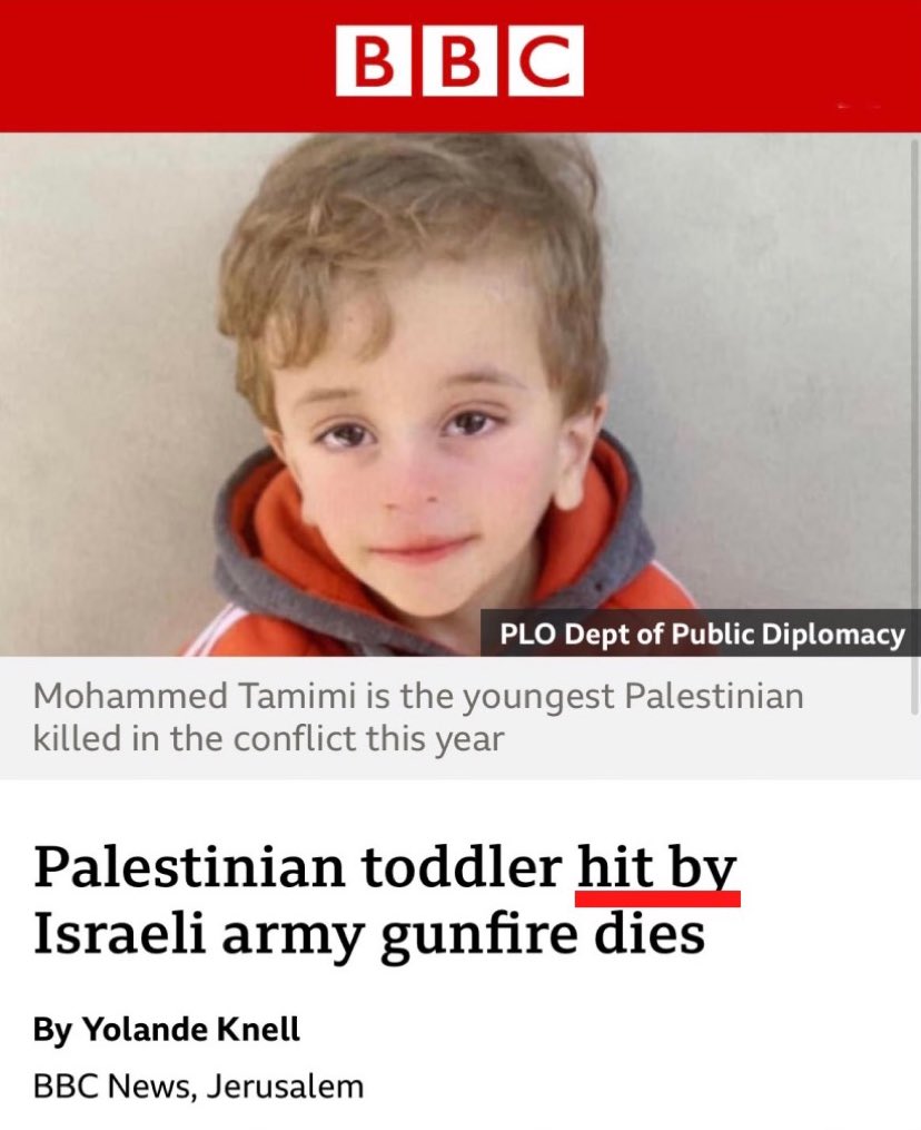 The @BBC have surpassed themselves this time: even the israeli army admit that they intentionally shot him at close range | via @Islam21c