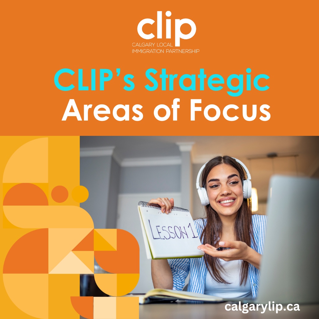 CLIP'S strategic areas of focus for Calgary 

💰Employment and Economic Security
😁Health and Well-Being
🗣️Language
🫶Social Capital
😍Social Inclusion 

calgarylip.ca
#CalgaryForAll #Calgary #YCC #Newcomers #Immigrants #Community #LIP #ImmigrationMatters