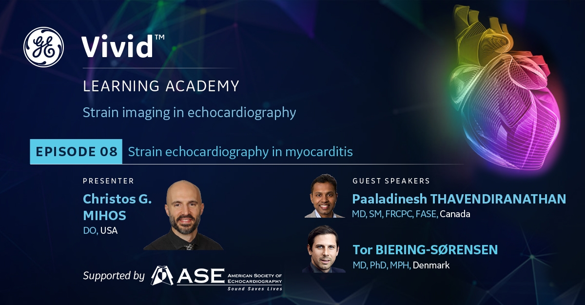 thomas_pelon's tweet photo. Vivid Learning Academy - Discover episode 8, focused on benefits of strain imaging on patients with myocarditis (COVID-19).
Join Dr. Mihos (USA),  Dr. Thavendiranathan (CAN) and Pr. Biering-Sørensen (DK) 
▶️ REGISTER NOW: https://t.co/CmOuTc4qhK... https://t.co/GxYySI0PLN