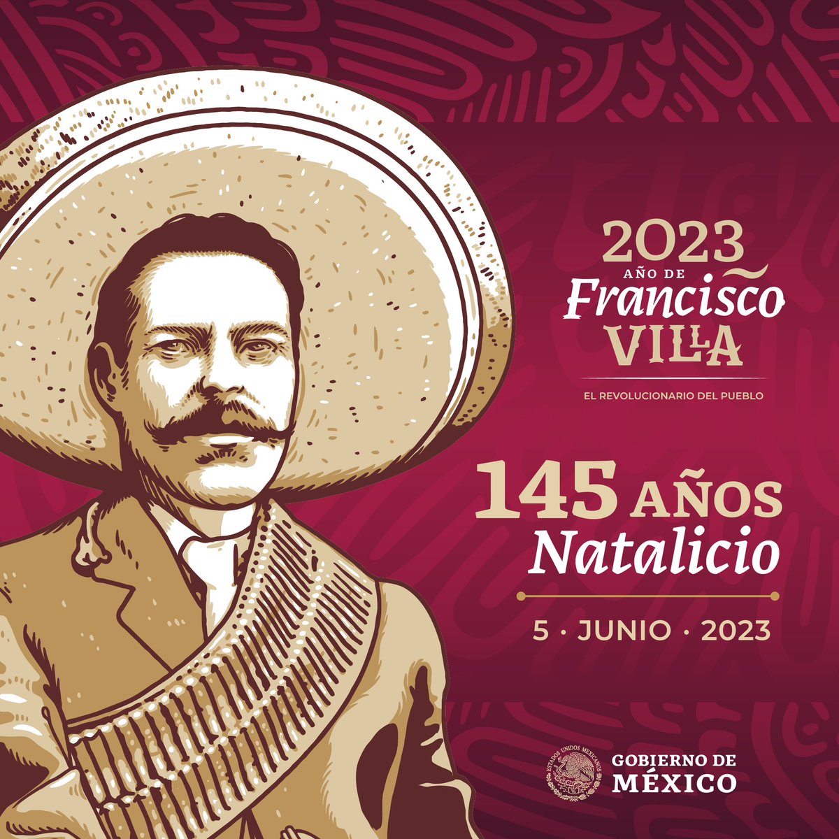 En el 145 aniversario de su natalicio, recordamos a Doroteo Arango Arámbula, conocido como Francisco Villa. Nació en La Coyotada, Municipio de San Juan del Río, Durango.

Se unió a las filas maderistas al iniciar la Revolución mexicana, participó activamente en la lucha contra el