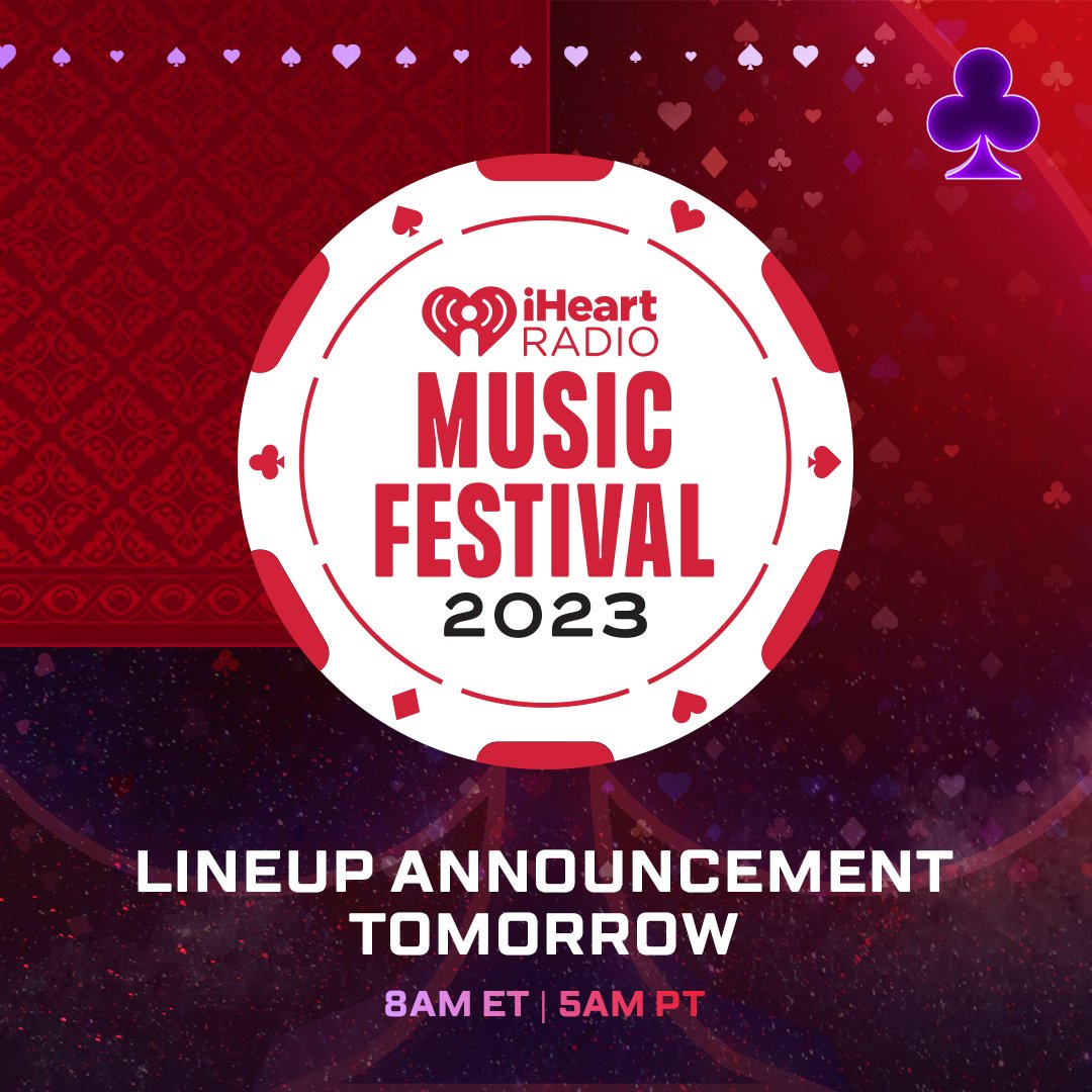 Our 2023 <a href="/iHeartRadio/">iHeartRadio</a> Music Festival lineup drops tomorrow at 8am ET! 🔥

Who do you think will be rocking on the #iHeartFestival stage?! 👀