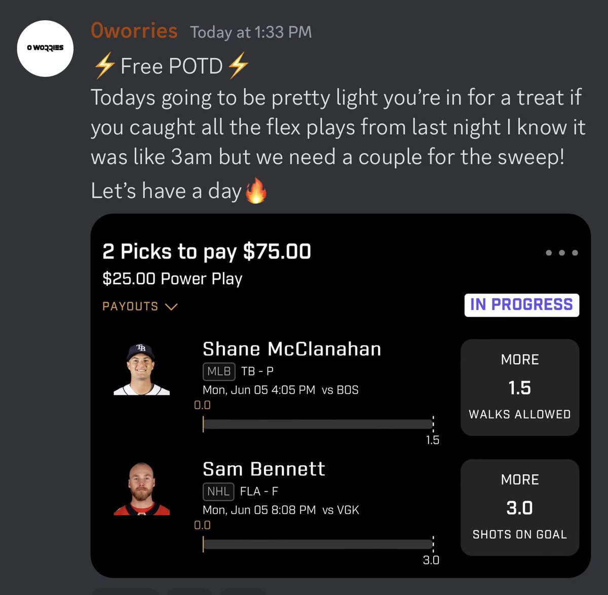 0worries on Twitter "⚡️Free POTD⚡️ Posted free for from the dicsord