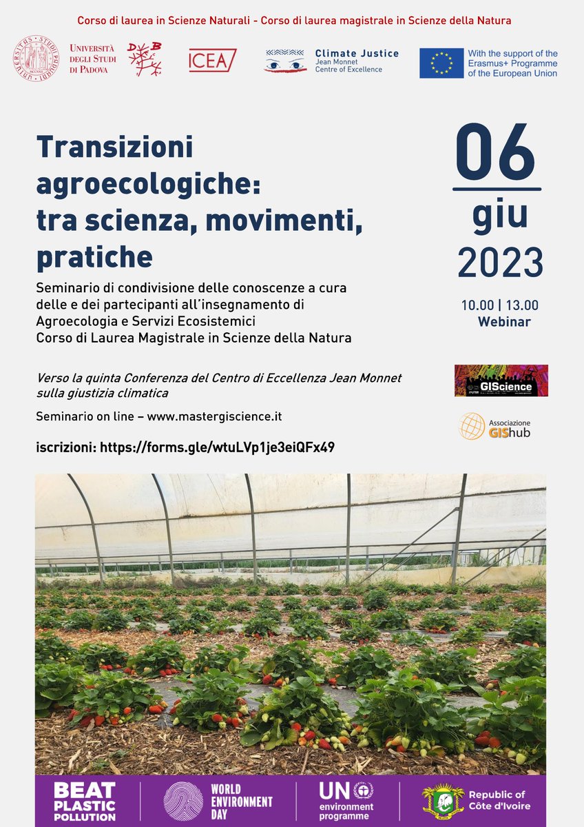 Vi aspettiamo domani al seminario Transizioni Agroecologiche #6giugno
docs.google.com/forms/d/e/1FAI…