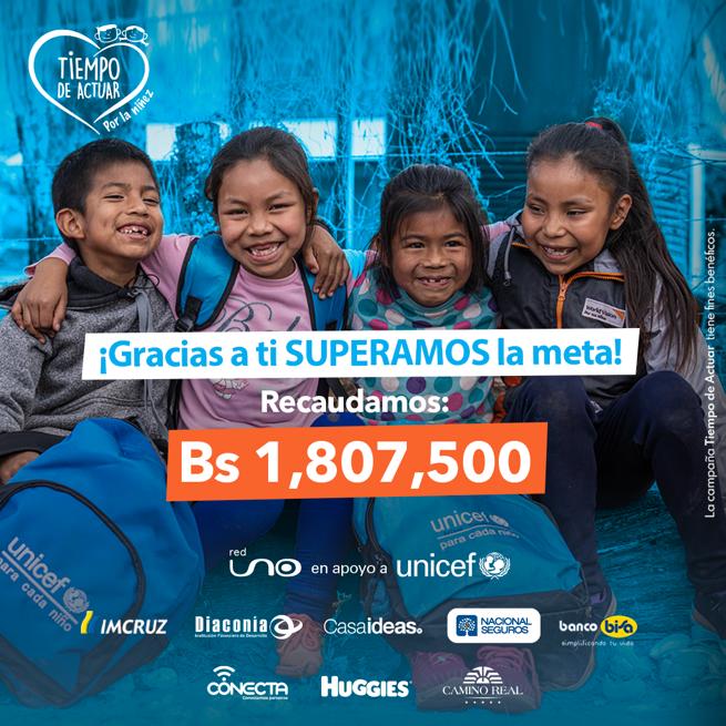 ¡Se logró! Cientos de niños sonríen gracias al apoyo y el gran corazón de todos los que se sumaron el día de ayer ¡Gracias #Bolivia! 

#Unicef
#UnicefBolivia