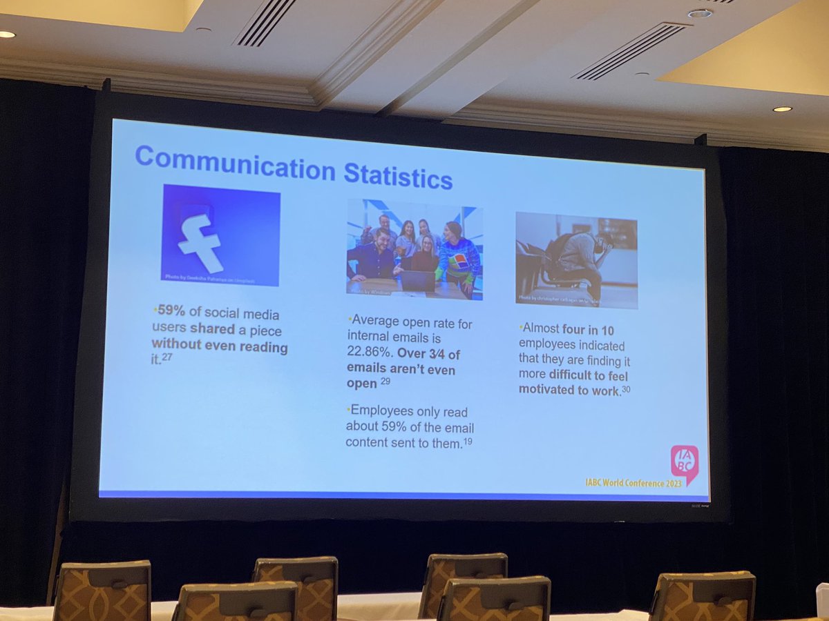 mrsjennifield's tweet photo. The average open rate for internal emails is 22.86%.

Employees only read about 59% of the email content sent to them #IABC23 https://t.co/ntCW9TXS4V