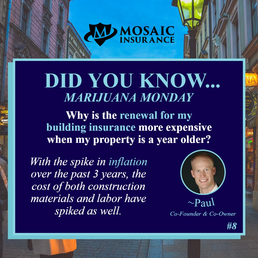 Older buildings need more repairs & maintenance to keep up-to-code, & they tend to have hefty repair costs after they’re damaged. As your building gets older, you might see an increase in your commercial insurance both because of inflation & age.
#MosaicIA #TeamMosaic #insurance