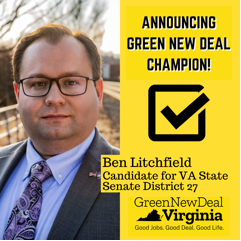 I am proud to be recognized by @GreenNewDealVA for my advocacy for environmentally responsible economic development. Like my friend @sam_rasoul, chief patron of the Green New Deal Act, I believe we can both grow our economy and address the existential threat of climate change.