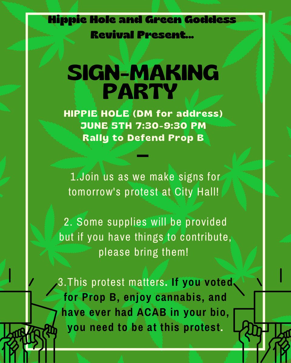 If you haven’t been following what’s happening in Denton with Prop B, make sure to go check out <a href="/DecrimDenton/">Decriminalize Denton</a> to see what’s been going on! There’s a big protest tomorrow at city hall, and tonight, we’ll be hosting a sign-making party at the Hippie Hole! DM us for the address! ✌🏻