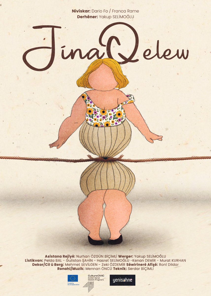 JINA QELEW (PROMIYER)
Lîstika Nû /Yeni Oyun

📆 8 Hezîran Pêncşem/ Perşembe 
🕢 20.00
📍 Yenisahne
☎️0545 234 04 66

Bi piştgiriya Kültür Civicê..
Kültür Civic'in destekleriyle...
<a href="/CultureCivic/">CultureCIVIC: Kültür Sanat Destek Programı</a> 

<a href="/yakup_selimogl/">Yakup Selimoğlu</a> <a href="/mamogiyan/">kenan demir</a> <a href="/muratkurhan89/">murat kurhan</a> <a href="/gulistanshn/">Gulistan Şahin</a> <a href="/pelda25319063/">pelda</a> 
#yenisahne