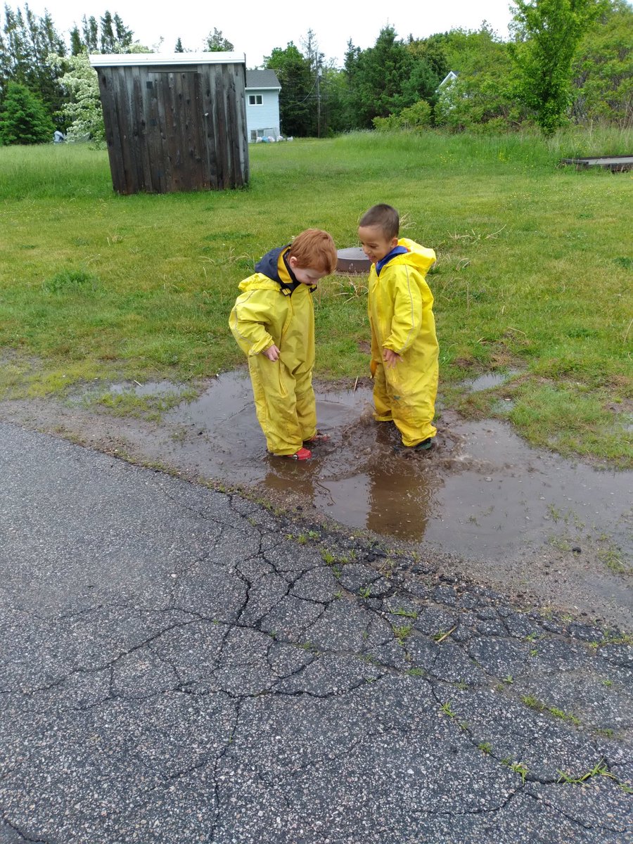 PPMissJenn's tweet photo. We did some estimation and hypothesized today about who could make the biggest splash, and was it the height of the jump or the size of the shoes that makes the splash bigger.  Science is soooo fun.
#nspreprimary
#outdoorlearning
#discoveryandinvention https://t.co/5Stda8eLON