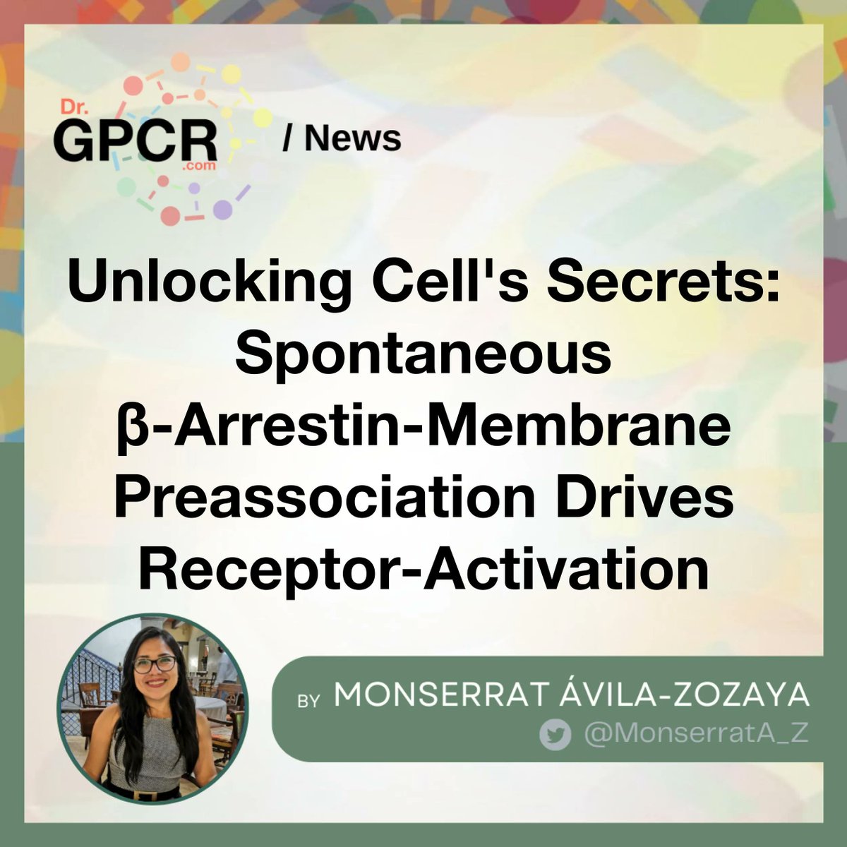 It’s out! Check out <a href="/MonserratA_Z/">Monserrat Avila</a>’s article entitled "Unlocking Cell's Secrets: Spontaneous β-Arrestin-Membrane Preassociation Drives Receptor-Activation" in the Dr. GPCR Ecosystem today!
Become a site member and enjoy more GPCR content!
➡️bit.ly/42qvMcy 
#gpcr #drgpcr