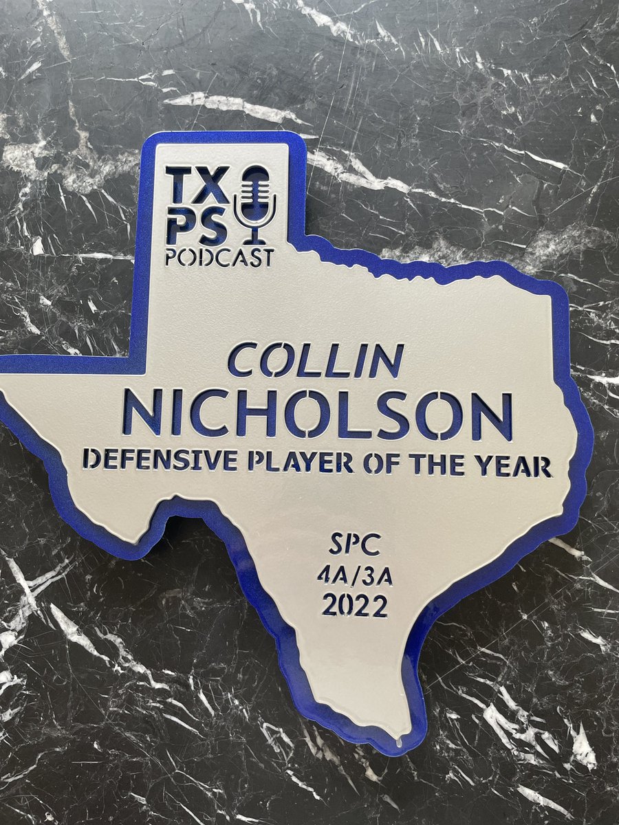 Thank you @TXPSPodcast for the award!! <a href="/ESDFootball_/">Episcopal School of Dallas HS Football</a> <a href="/ESD_strength/">ESD Sports Performance</a>