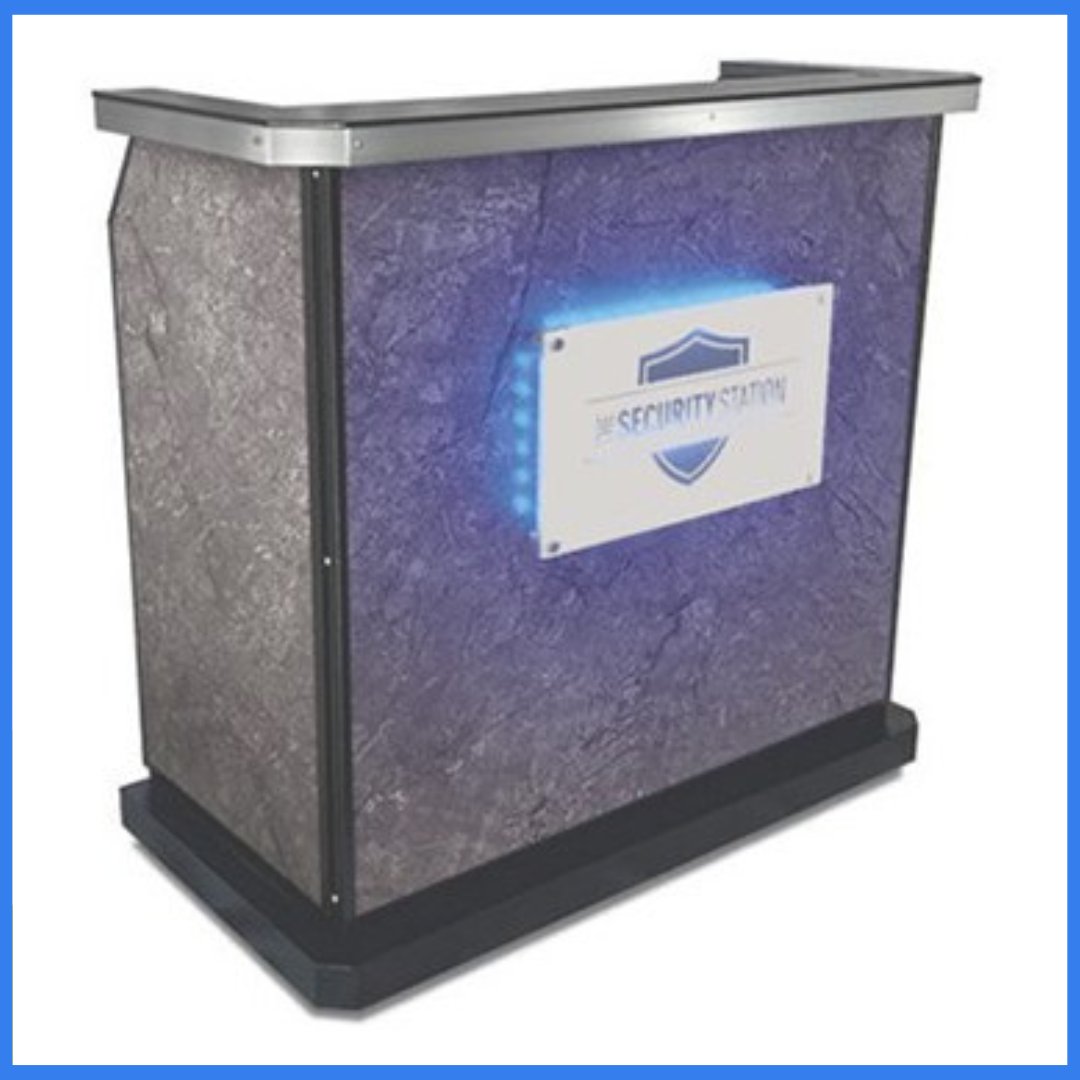 TheSecStation's tweet image. With our custom portable professional security desk, your security team can work confidently (and beautifully branded) from anywhere. #SecurityOnTheGo #CustomSecuritySolutions #SecurityDesk #TheSecurityStation🛡️