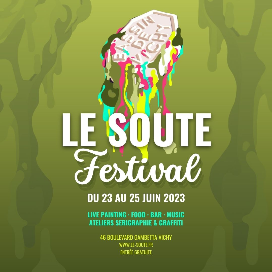 ENDtoEND_'s tweet image. Le Festival du Soute se tiendra du 23 au 25
juin de 10h à 20h ! 

Plus d'infos : le-soute.fr

#vichy #vichylover #graffiti #streetart #urbanart
#arturbain #leSoute #clermontferrand #streetartcity
