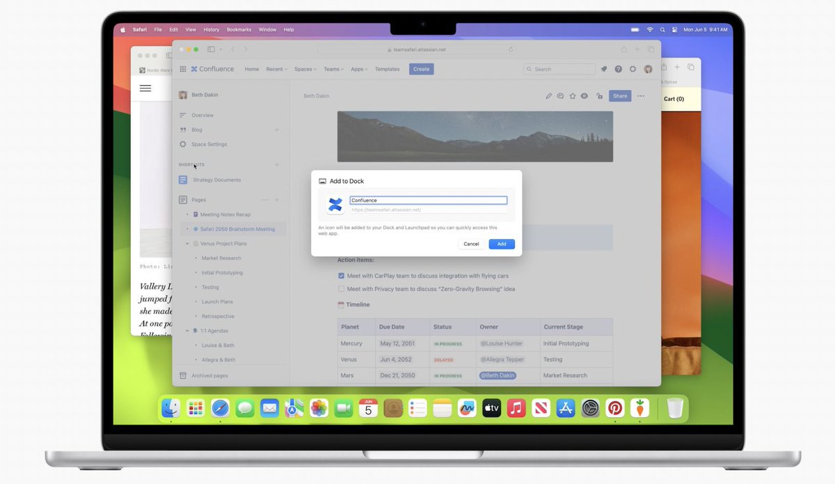 cusinatomatteo's tweet image. Finally, #PWA on #mac #WWDC23