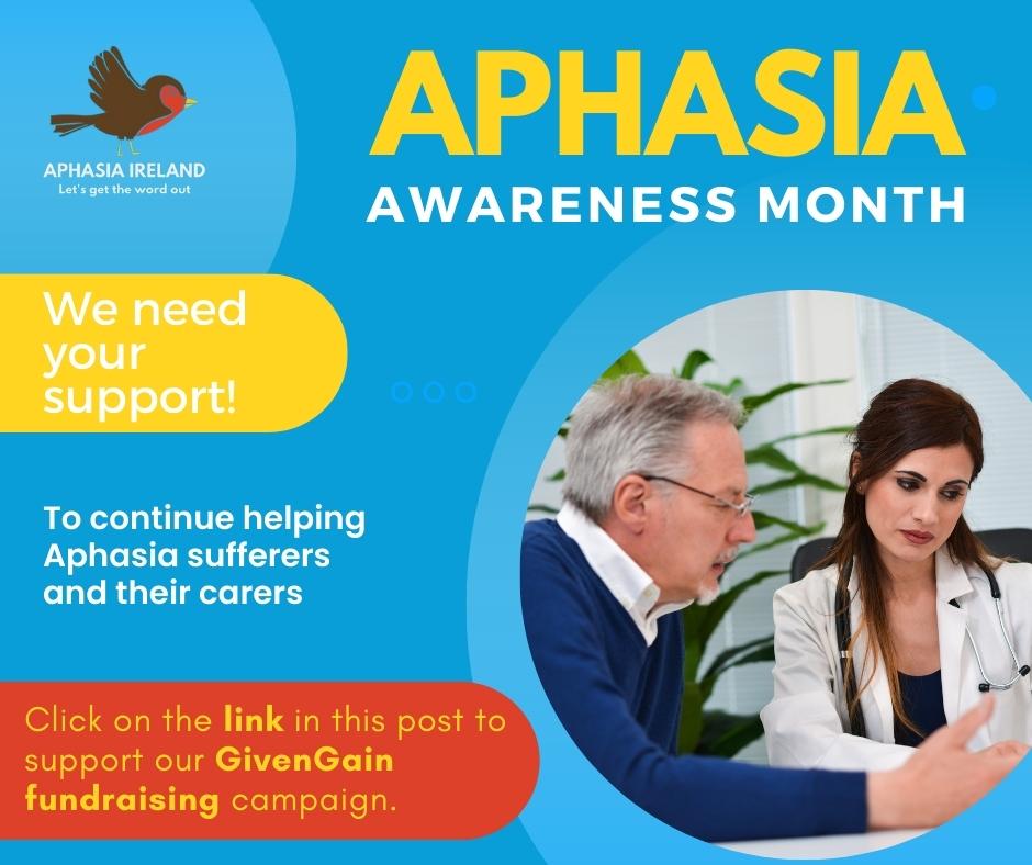 Did you know that June is Aphasia Awareness Month? During this month, let's come together to raise awareness about aphasia and support those who are living with it. One way to make a difference is by making a donation. Click here:  givengain.com/c/aphasiairela…

#AphasiaAwarenessMonth