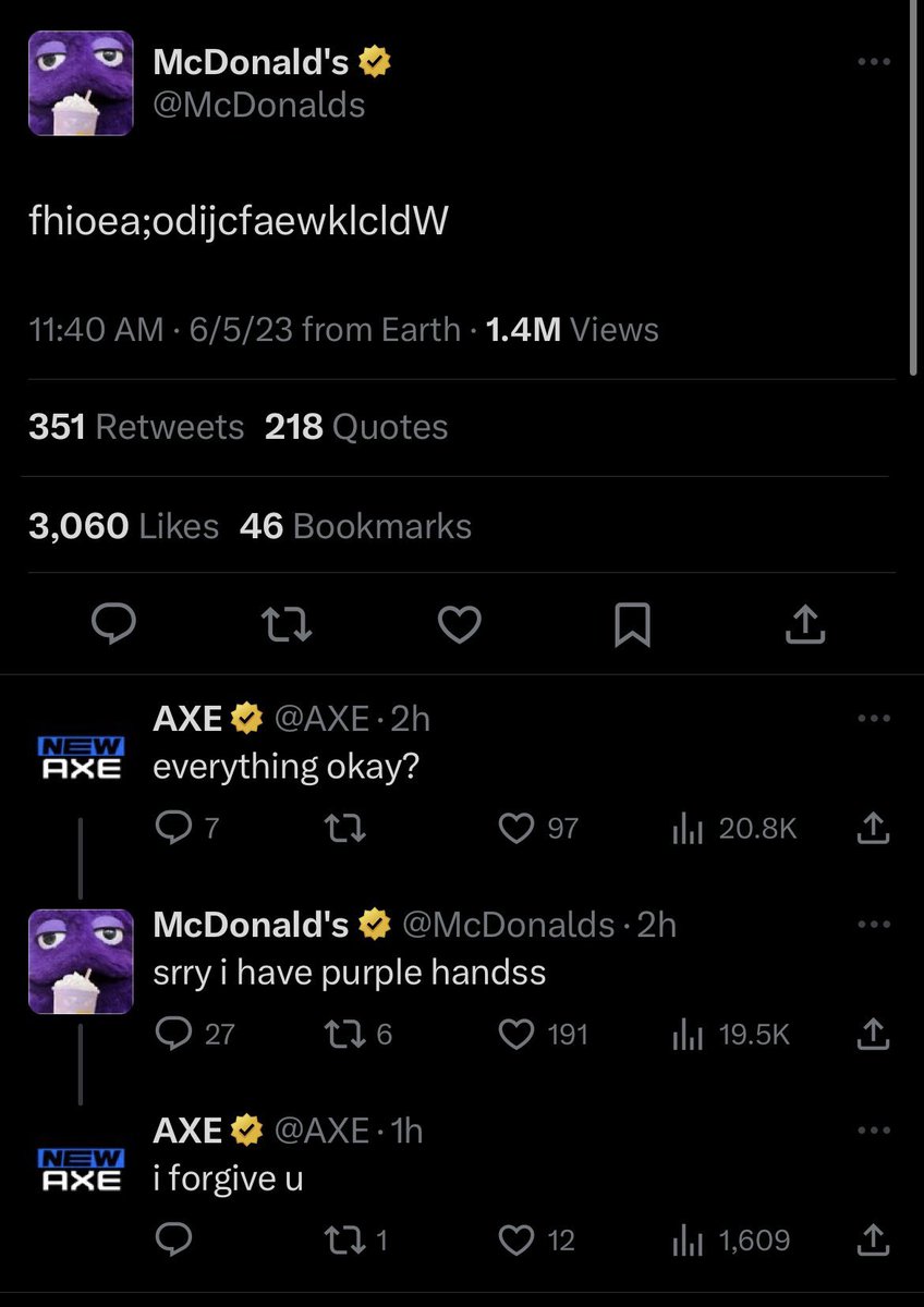 An example of great interaction between brands 😂 @McDonalds @AXE