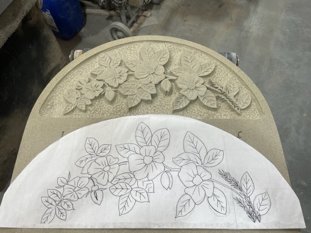 Our MD Neil has recently hand-carved a beautiful design into a Hard Yorkshire stone memorial for a customer in York 🌺
 
The client showed us a sketch of what they wanted, and after working together, Neil created a unique memorial for their loved one.